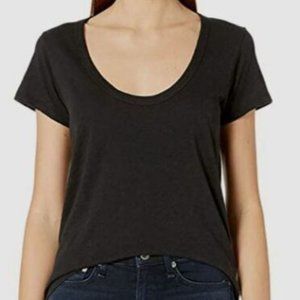 Rag & Bone T-Shirt M Black Pima Cotton Scoop Neck Paper Slub Single Stitch